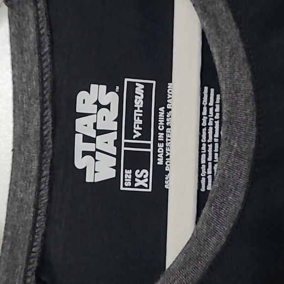 Disney Star wars XS quarter sleeve gold, black and gray tshirt - Picture 2 of 5